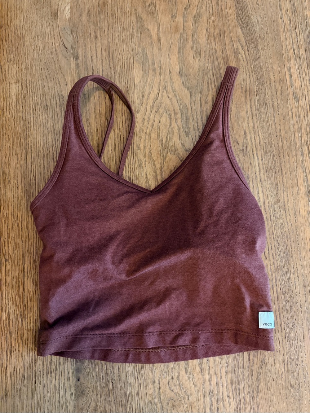 Women’s Crooped Vuori Tank in Burgundy/Brown sz S